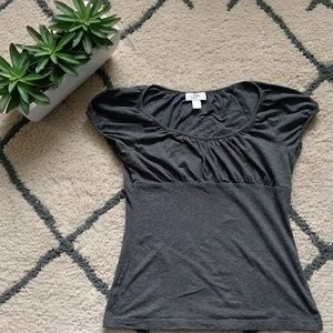 Ann Taylor Loft Cap Sleeve Gray Top
